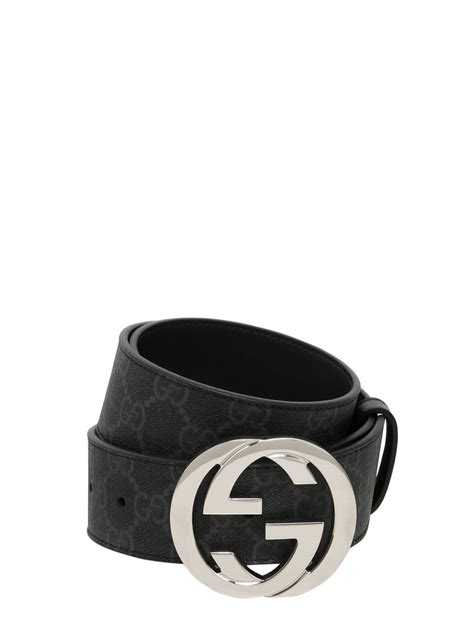 4cm gg supreme canvas & leather belt 